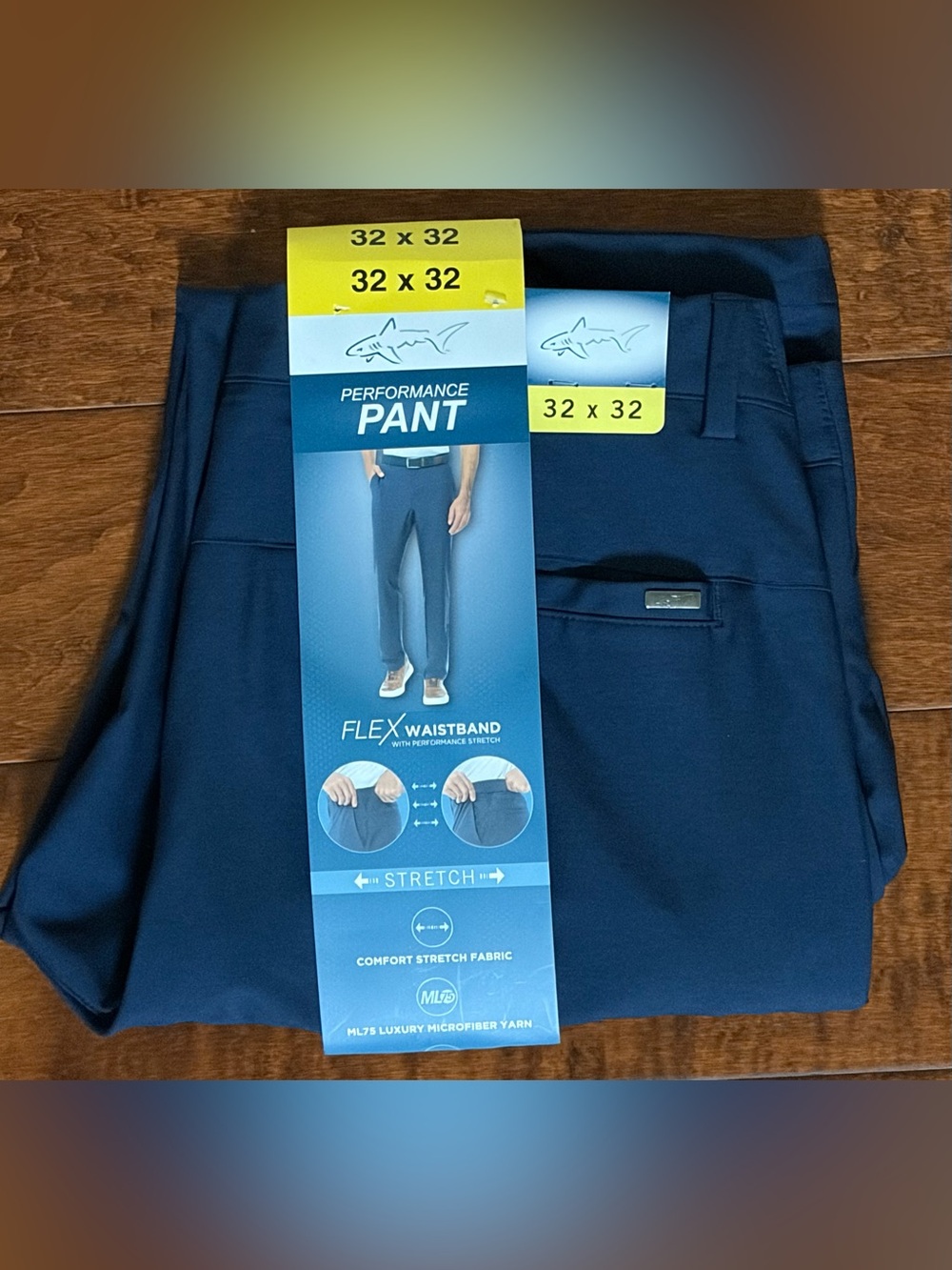 ❤️Performance Flex Waistband Greg Norman Men’s Stretch blue Pants New Size 32x32